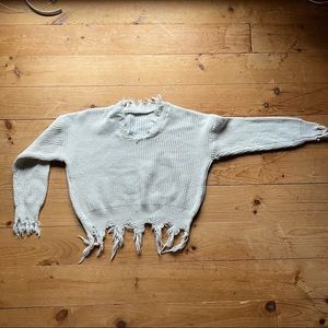 Fray Detail Crop Sweater